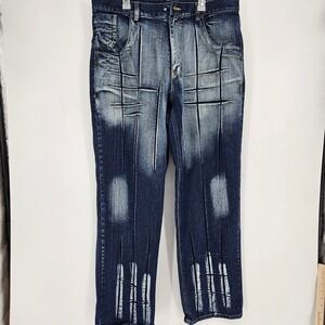 Vintage Raw‎ Blue Jeans Mens 40 x 34 Cargo Baggy Y2K Streetwear Blue Denim